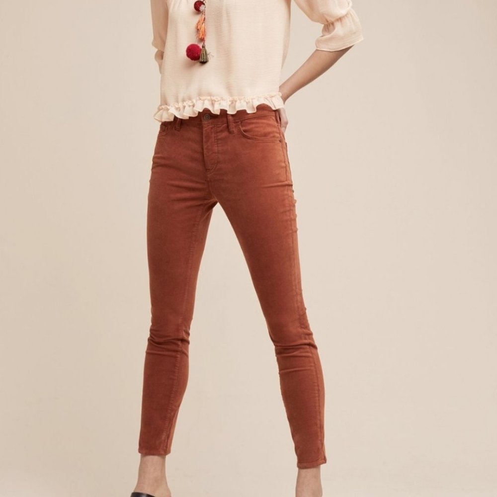 Pilcro and the Letterpress Brown Velvet Pants